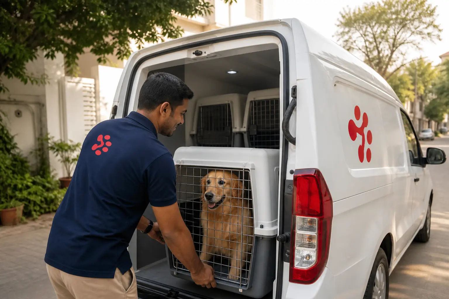 PetAeron climate-controlled van door-to-door pet pickup from Indian home before Ottawa flight