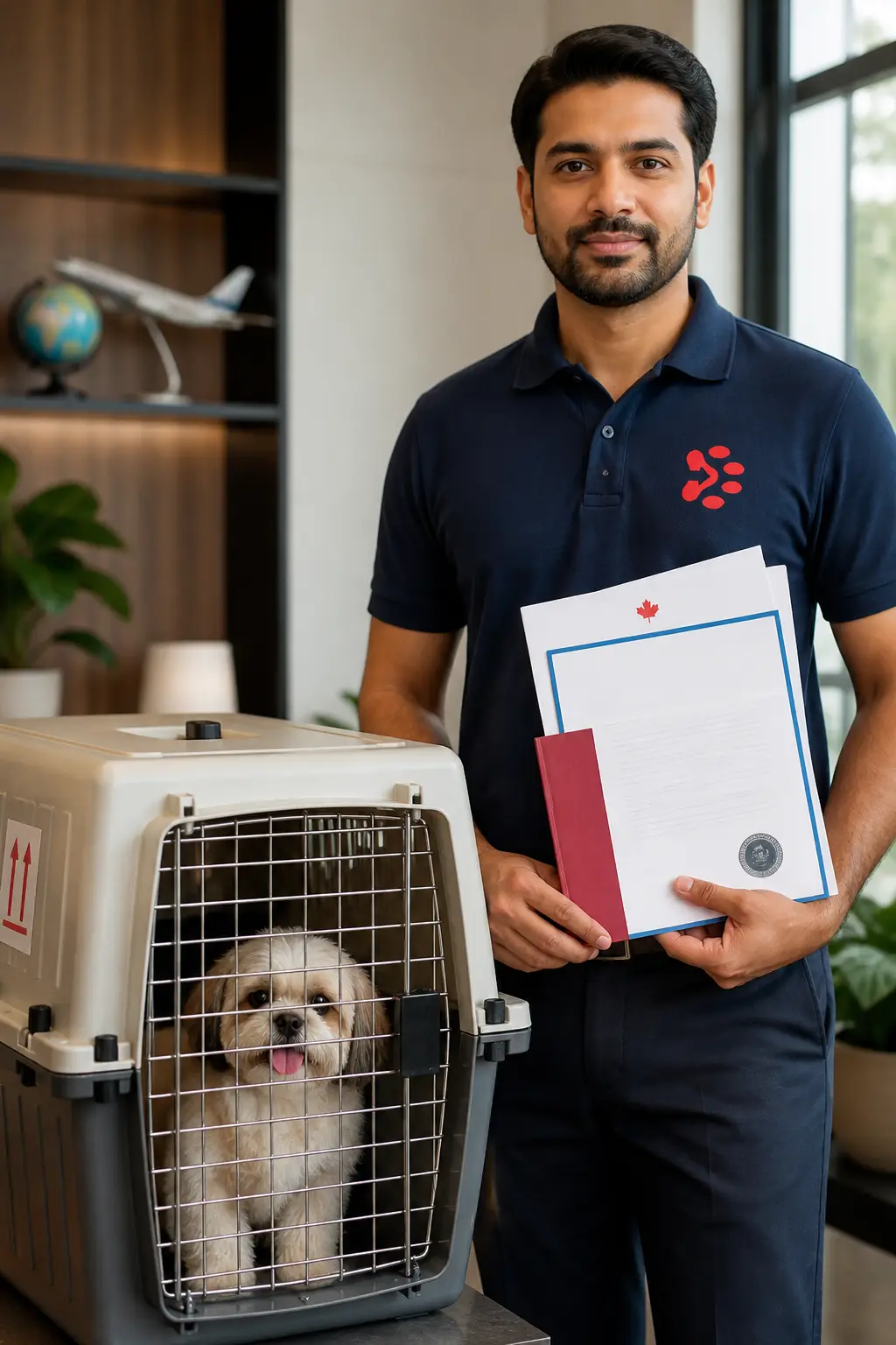 PetAeron specialist managing pet transport from India to Ottawa with CFIA document checks