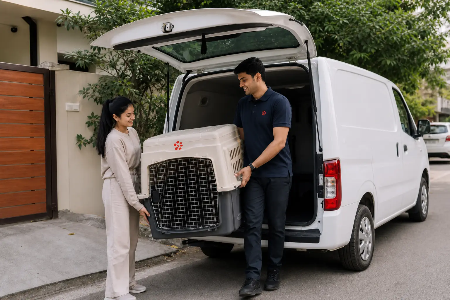PetAeron climate-controlled van door-to-door pet pickup from Indian home before Petaling Jaya flight