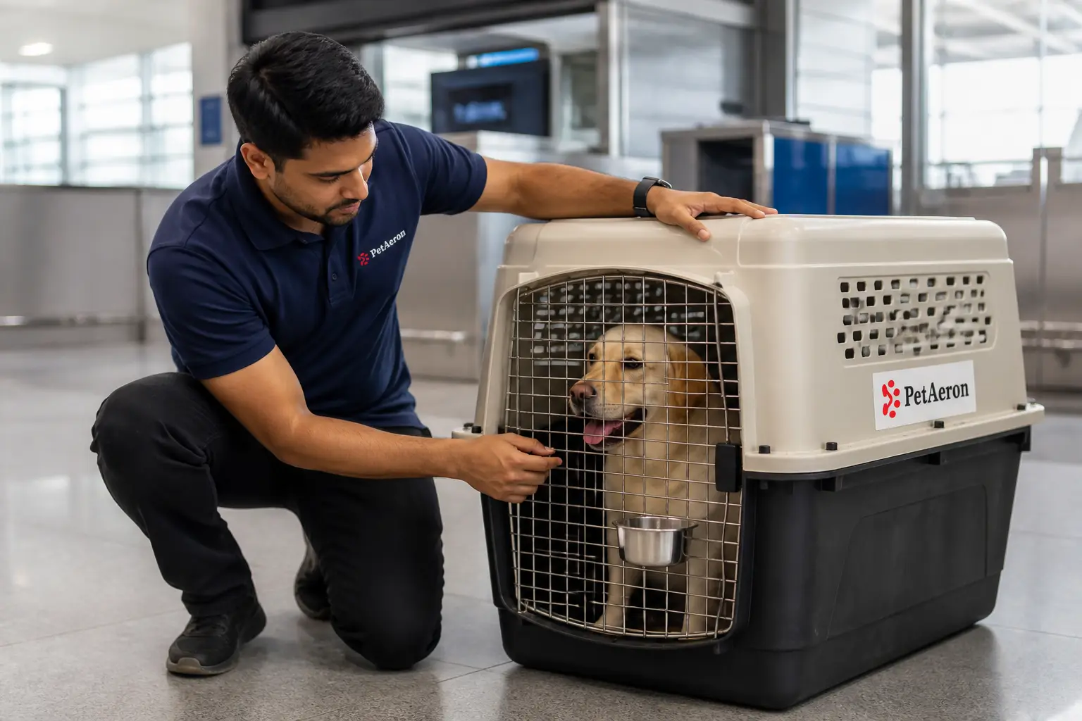 Dog relocation care for India to Bristol journeys with PetAeron specialist and IATA crate