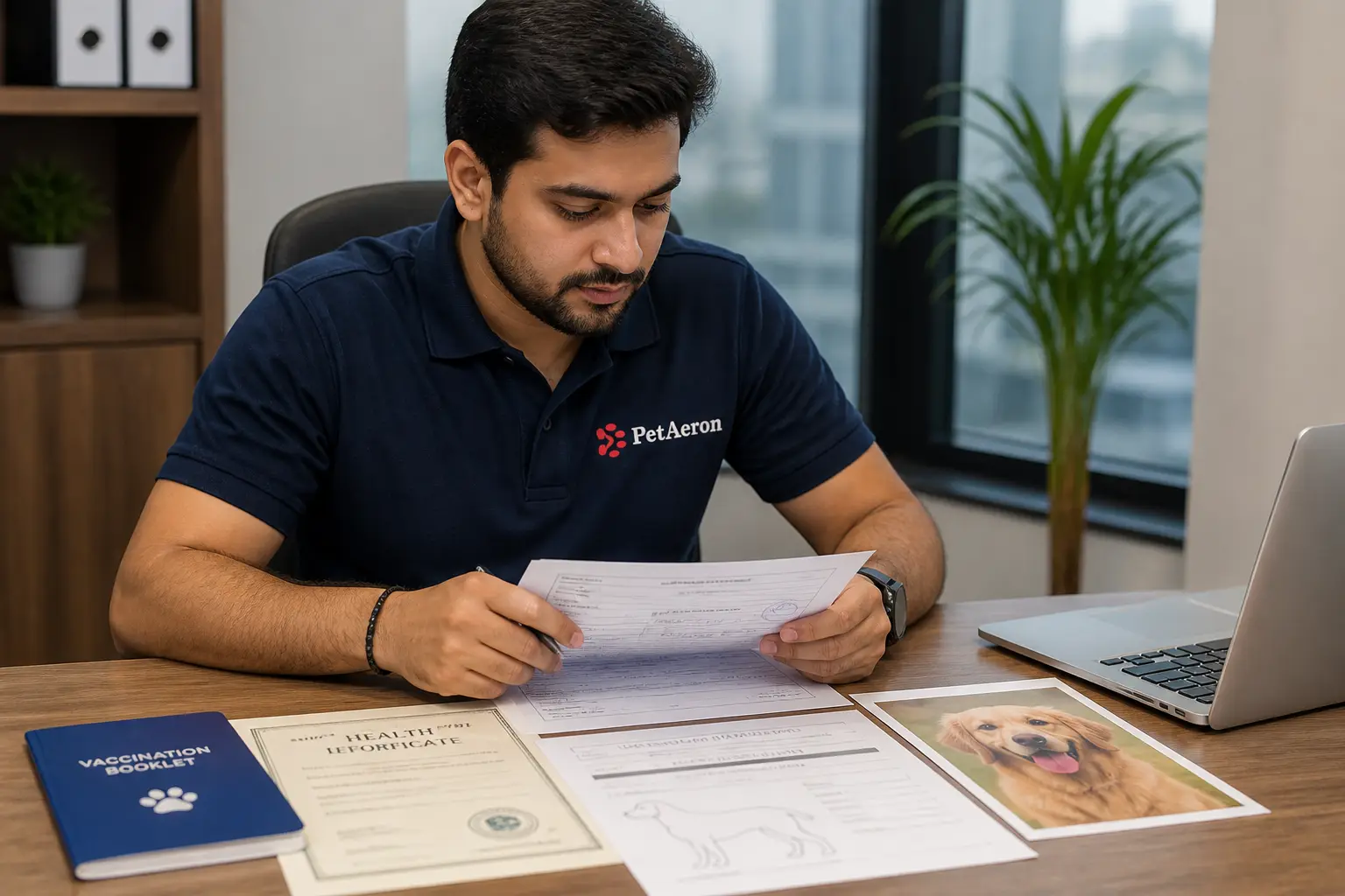 PetAeron specialist reviewing pet travel documents checklist for India to UK relocation