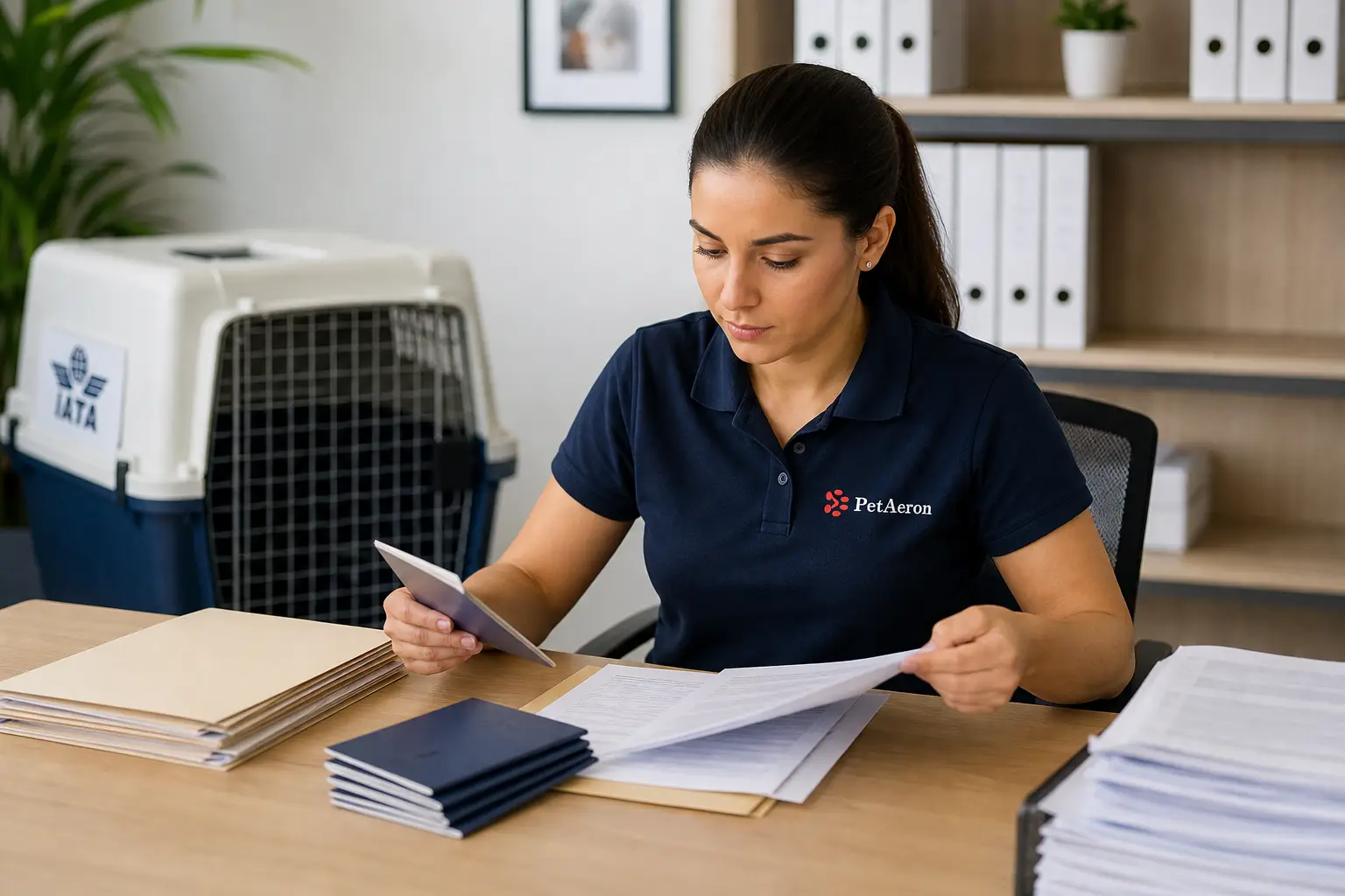 PetAeron specialist reviewing pet relocation documents checklist for India to Edinburgh export and UK import