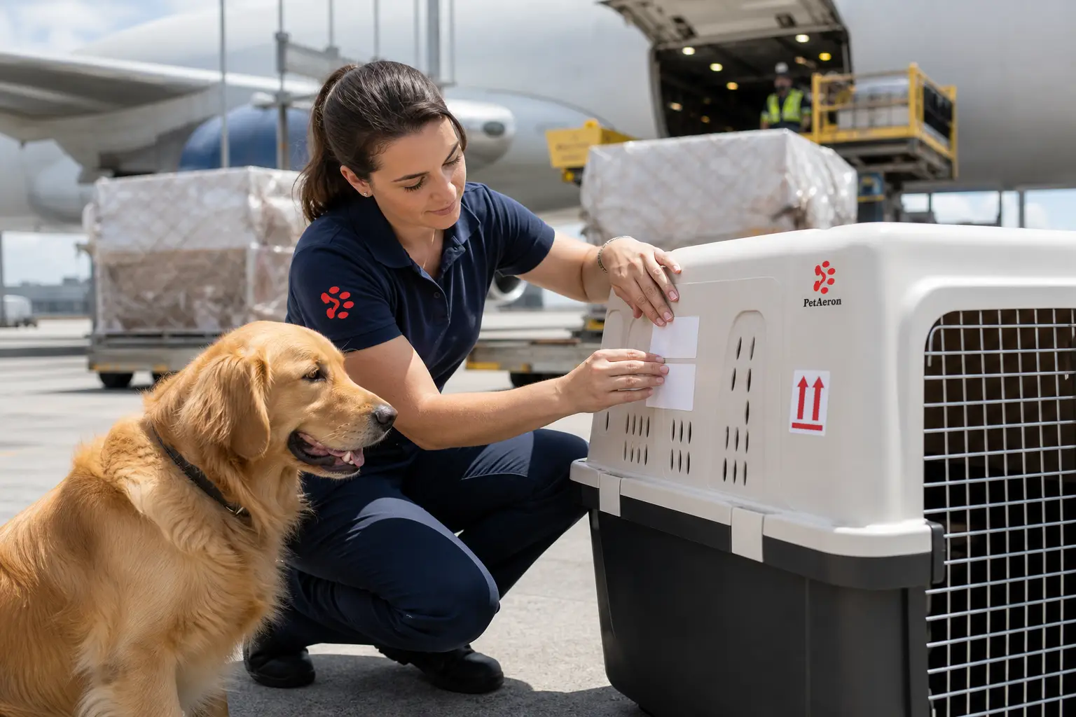 IATA crate labeling and AQCS export clearance for pet shipping from India to Edinburgh