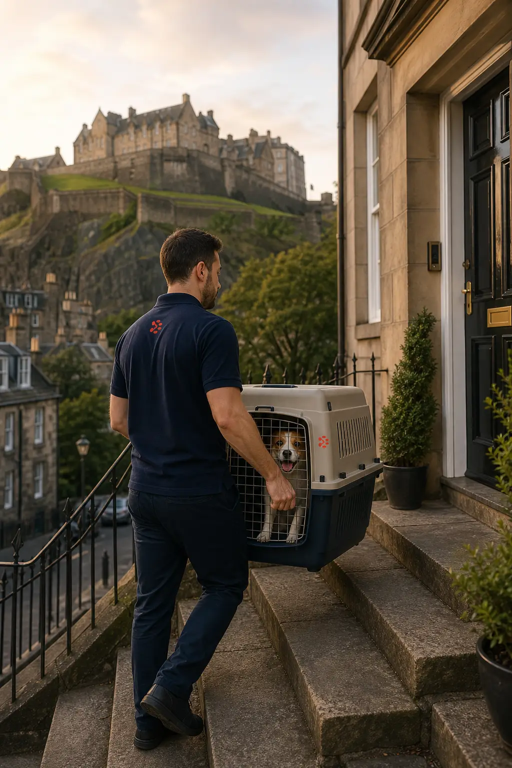 Door-to-door pet relocation from India to Edinburgh, PetAeron delivery at Scotland home