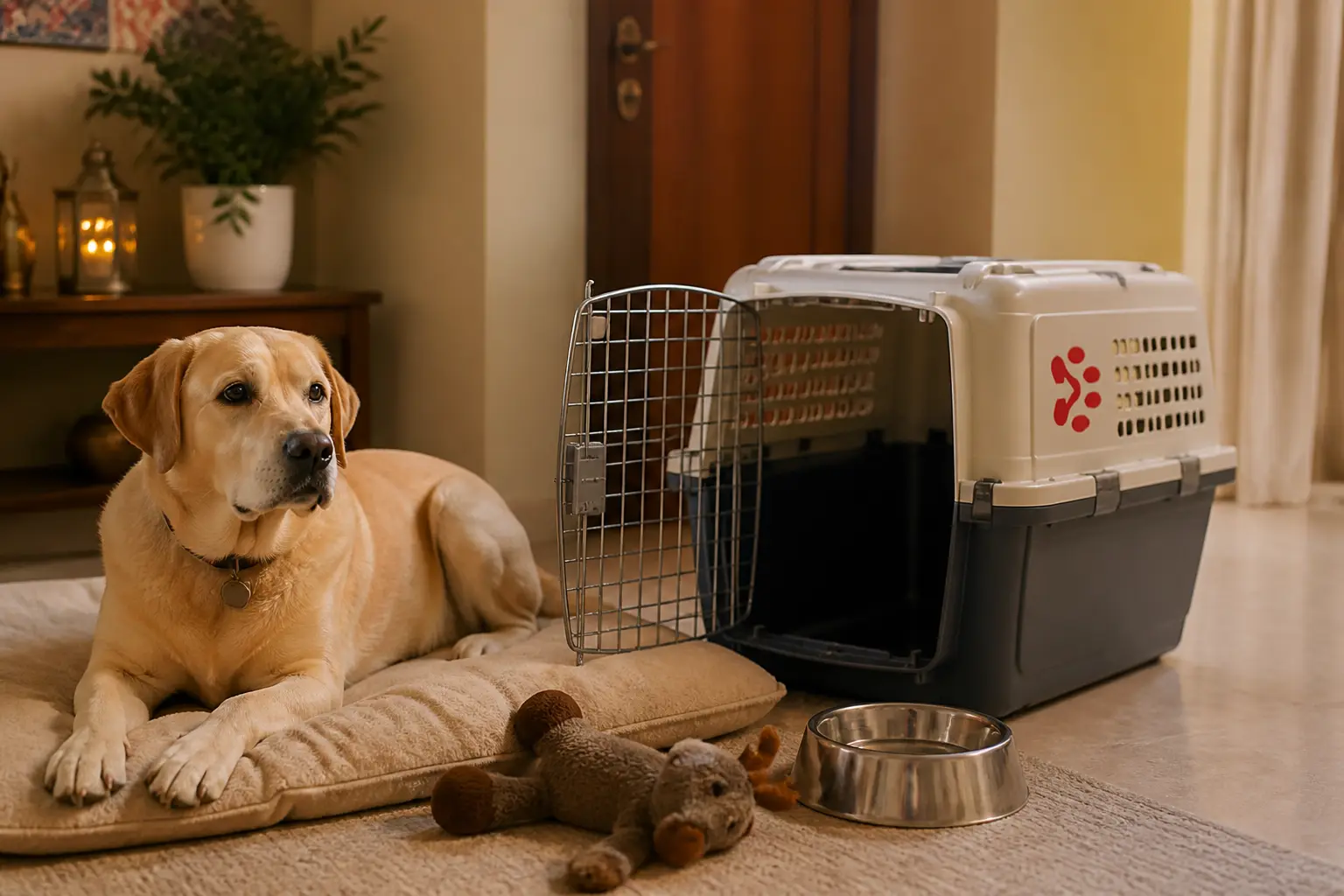 Comfort planning with familiar bedding before pet relocation from India to Edinburgh
