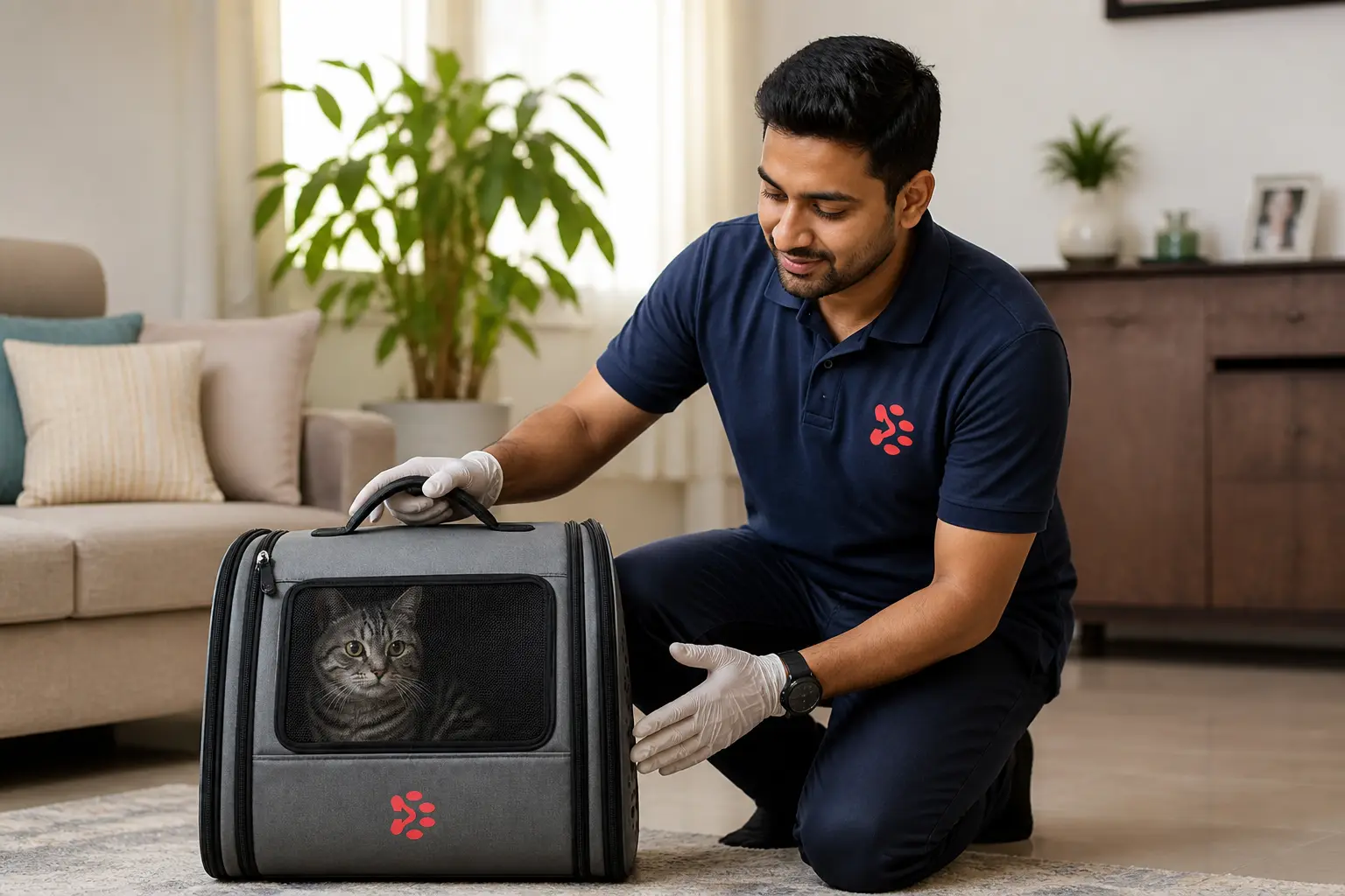 Cat relocation care for calmer Atlanta arrivals in PetAeron carrier