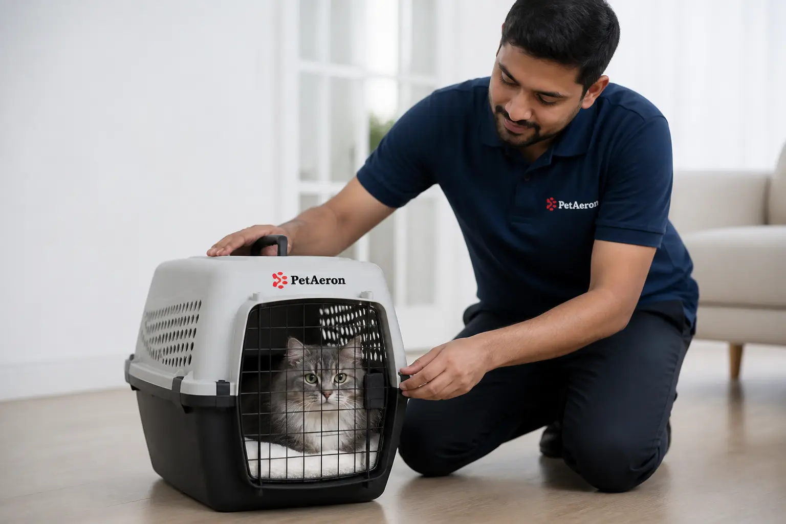 Cat relocation care for calmer Miami arrivals in PetAeron carrier
