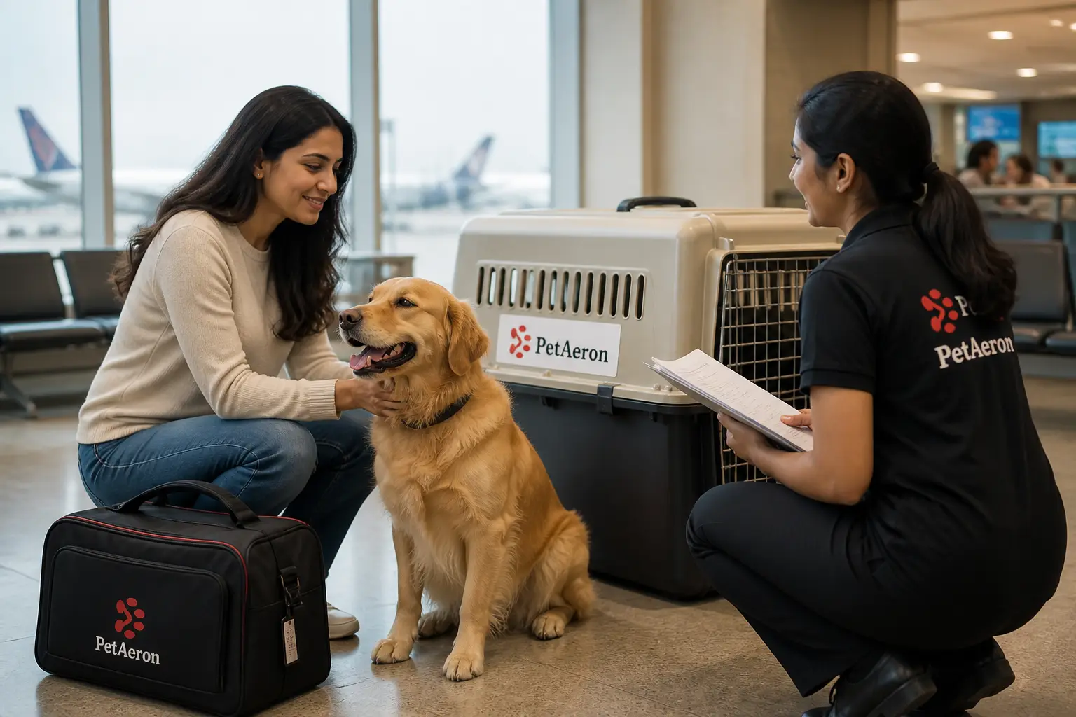Dog relocation care for India to Seattle journeys with PetAeron specialist and IATA crate